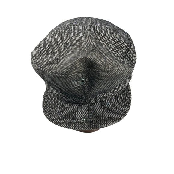 Vtg Made in USA Grey Wool Tweed Newsboy Hat Sz L 7 1/4 to 7 3/8 Peaky Blinders - Picture 2 of 11